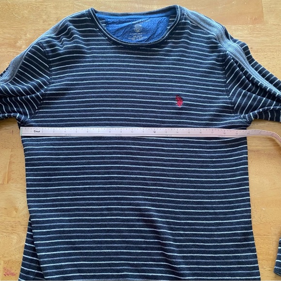 U.S. Polo Assn. Men's Black and Gray Striped Long Sleeve Tee - Picture 8 of 11